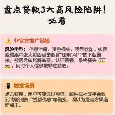 非官方推广链接诈骗_贷款高风险陷阱_高额贷款诈骗